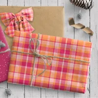 Tartan Pattern2 Orange and Pink ID210 Wrapping Paper