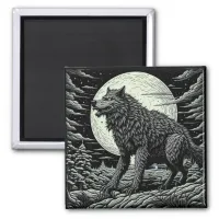 Vintage Werewolf in front of the Full Moon Magnet