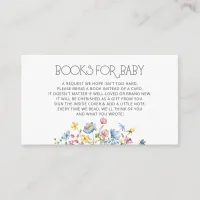 Little Wildflower Baby Shower Book Request Enclosure Card