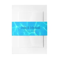  Azure Turquoise Bleu Water Reflection Minimalism Invitation Belly Band