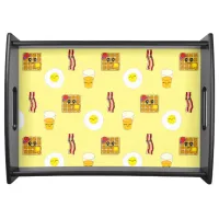 Fried Eggs, Bacon, Waffles and Orange Juice Serving Tray