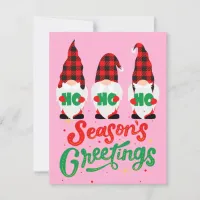 Gnomes Pink Holiday Card