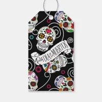 Sugar Skulls and Swirls Black ID725 Gift Tags