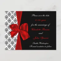 red wedding  save the date announcement