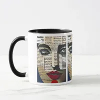 Abstract Art | Lady's Face Digital Text Art Mug