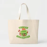 Unholy Guacamole Funny Food Humor Slogan Large Tote Bag