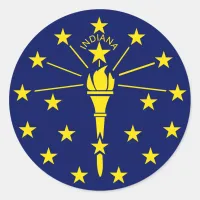 State Flag of Indiana Classic Round Sticker