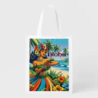 Aloha | Hawaii Hula Dancer on the Beach Grocery Bag