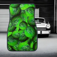 Cool neon green planets - pattern in 3D optics  Car Floor Mat