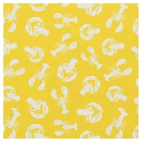 Lobster Seafood Yellow White Coastal Fabric