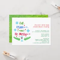 Eat, Drink and Be Merry, Join Our Christmas Party Invitation