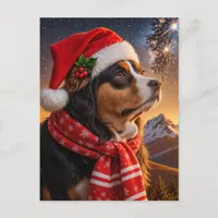 Santa Hat Bernese Mountain Dog Postcard