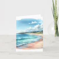 Coastal Tropical Beach Thank You Card