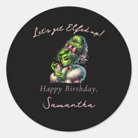 Sassy Elf Squad Christmas Girls Night Out Birthday Classic Round Sticker