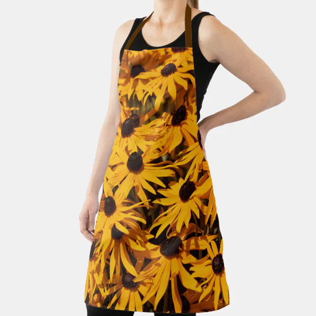 Beautiful Floral Rudbeckia Orange Coneflowers Apron