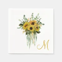 Sunflowers Monogram Napkins