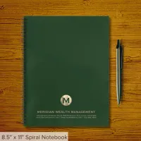 Elegant Business Monogram Logo Dark Green Gold  Notebook