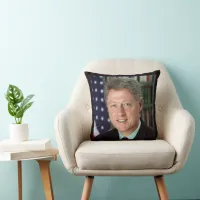 President Bill Clinton Official Portrait Throw Pillow