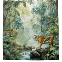 Tigers in the Jungle Shower Curtain