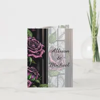 Purple roses by the window - gothic style invitation