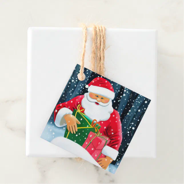 Merry Christmas - Santa Claus Favor Tags