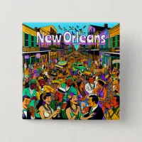 New Orleans, Louisiana People Having Fun Button