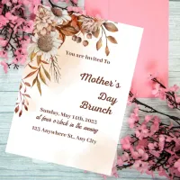 Brown Minimalist Fall Mother's Day Brunch Invitation