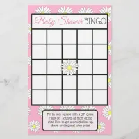 Pink girl Daisy Themed baby shower games Flyer