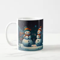 Whimsical Snowman Christmas Artwork Coffee Mug