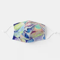 Watercolor Exotic Tropical Plants in Pastel Adult Cloth Face Mask