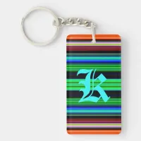Thin Colorful Stripes - 1 Keychain