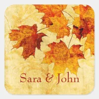 fall autumn brown leaves envelope seal