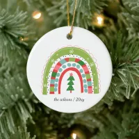 Cute Fun Scandinavian Rainbow Nordic Hygge Ceramic Ornament