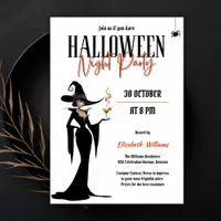 Modern Adult Witch Halloween Girls Night Party Invitation