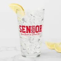 Modern Senior Block Letter Class of 2019 Red Glass