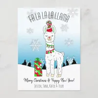 Fa La La La Llama Christmas Card