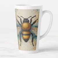 Vibrant Bee Watercolour Pattern Latte Mug