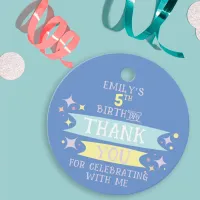 Cute Colorful Doodle Banners Sparkles Thank You  Favor Tags