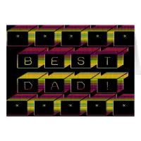 Best Dad Blocks Text Brown & Yellow