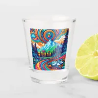 Psychedelic Disc Golf Course  Shot Glass