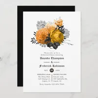 Vintage Halloween Floral Wedding Rehearsal Dinner Invitation