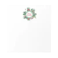 Winter Greenery Wreath Merry Christmas Notepad