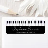 Elegant Script Piano Keyboard Music Teacher Label