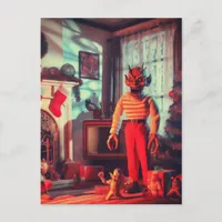 A Christmas Demons Horror Postcard