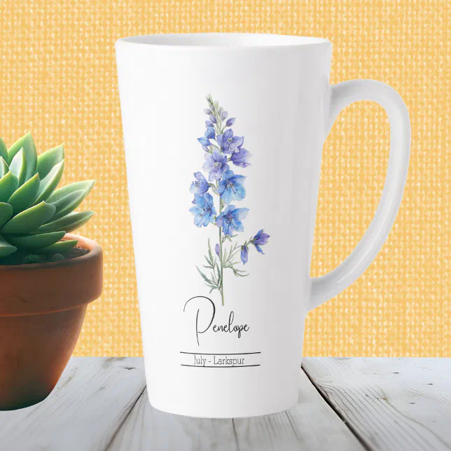 Birth Month Flower July Larkspur Latte Mug