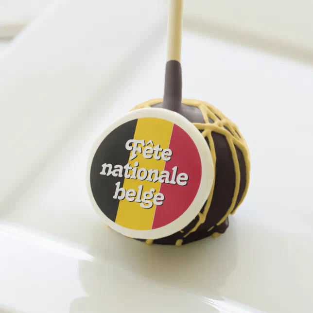 French F&#234;te nationale belge Belgian Flag Cake Pops