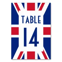 Union Jack with Blue Number Table Number