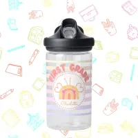 Personalized First Grade Rainbow Water Bottle