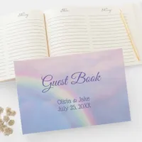 Rainbow of hope - pastel, wedding   guest book