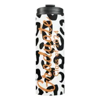 Graduation Black Leopard Typography Thermal Tumbler